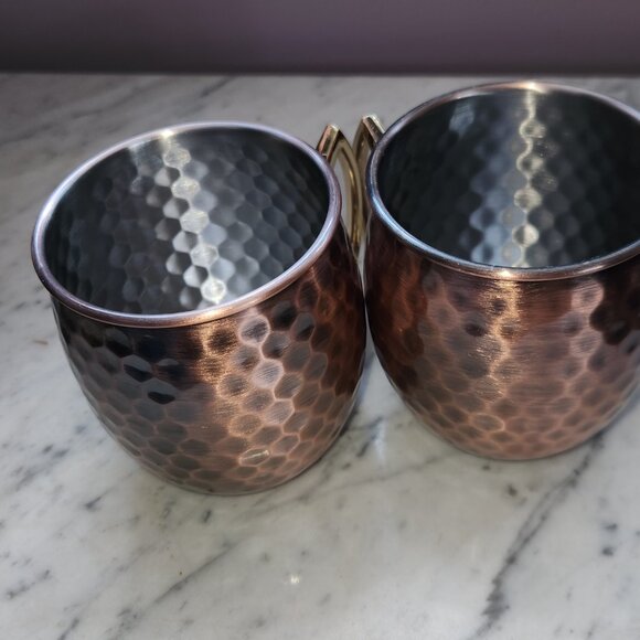 ✨3 for $18✨ Set of 2 Eco One Hammered Copper Moscow Mule Mugs - Picture 8 of 8